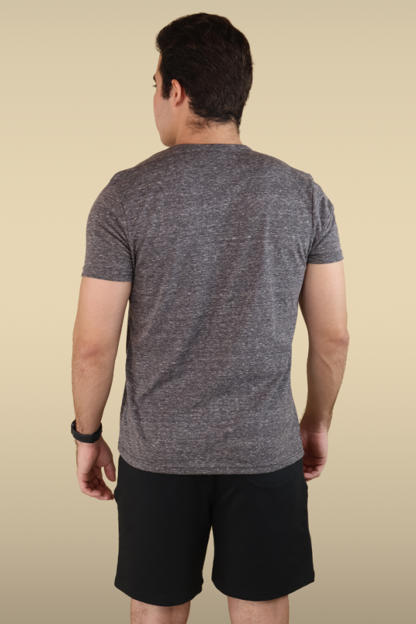 Playera Básica Cómoda Gris Jaspe Manga Corta Cuello Redondo Casual